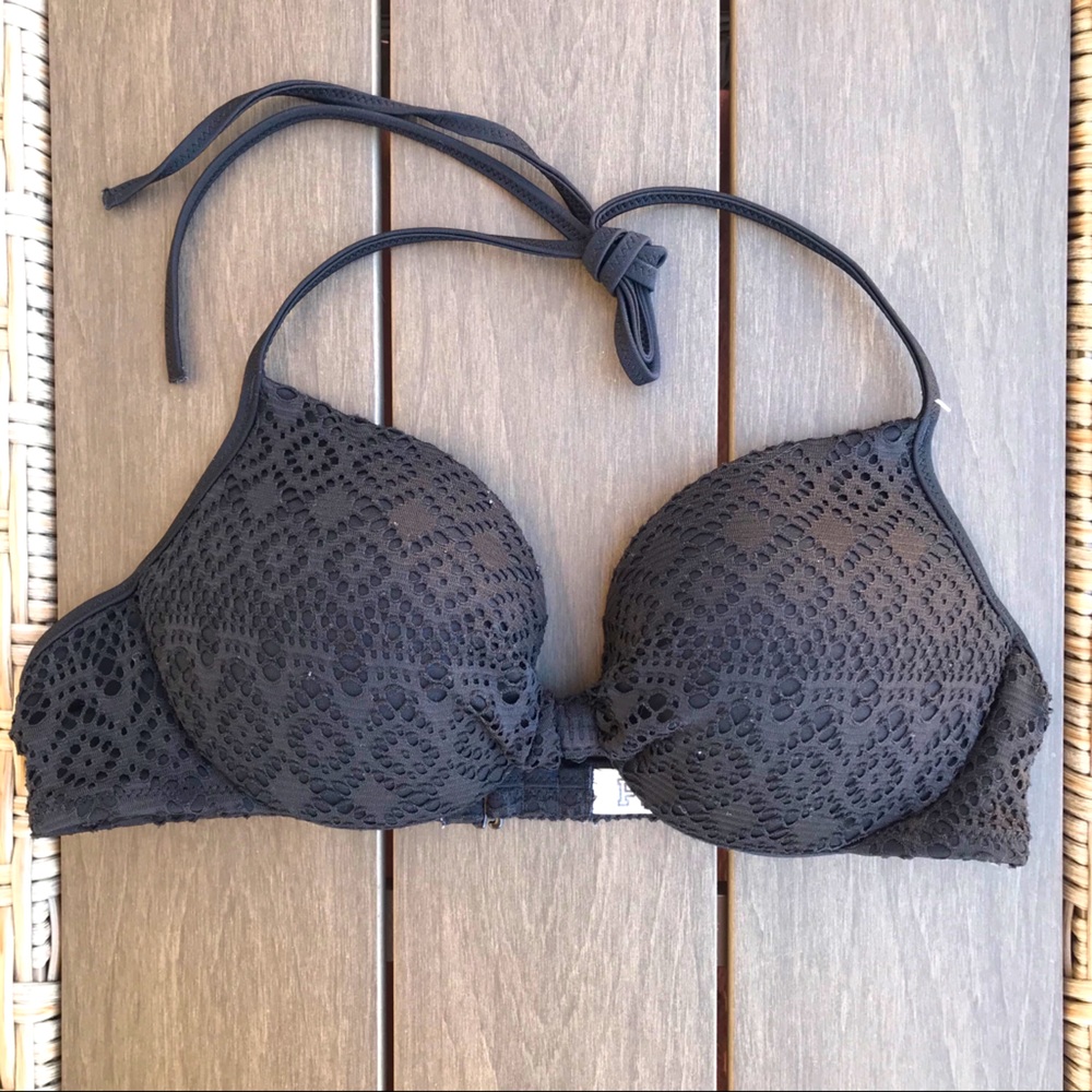 NEW‼️PINK Victoria Secret Black Bikini Top Medium